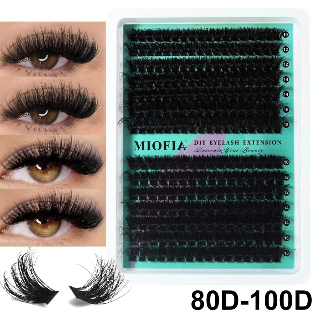 New 14/30 Rows DIY 5D Fluffy Lash Clusters 30D-150D Thick Eyelash Clusters Individual Lashes 10-18mm Cluster Eyelash Extension