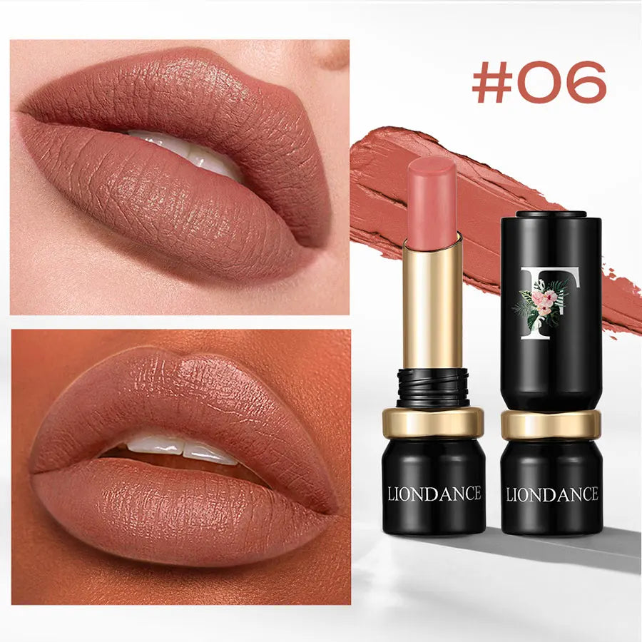 LIONDANCE Velvet Matte Lipstick Nude Soft Dark Color High Pigmented Long-Lasting Waterproof Lip Balm for Women Gift for Girls