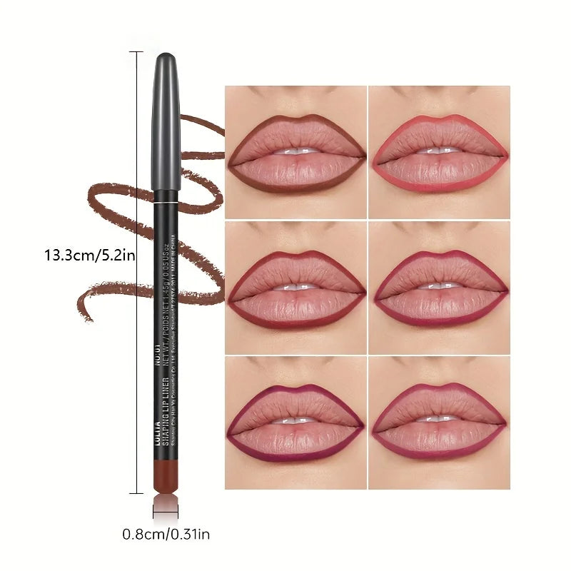 Velvet Matte Lip Liner, Waterproof Non-Fading Long Lasting Lip Pencil, Smooth Application Lip Contour Makeup for Women