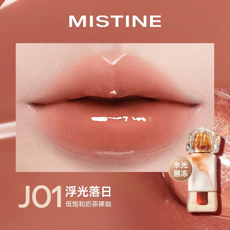 Mistine Lipstick Nude Long Wear Lip Creamy Korean Makeup Matte Lip Glaze Mirror Gloss Lip Jelly Long Lasting 2.9g