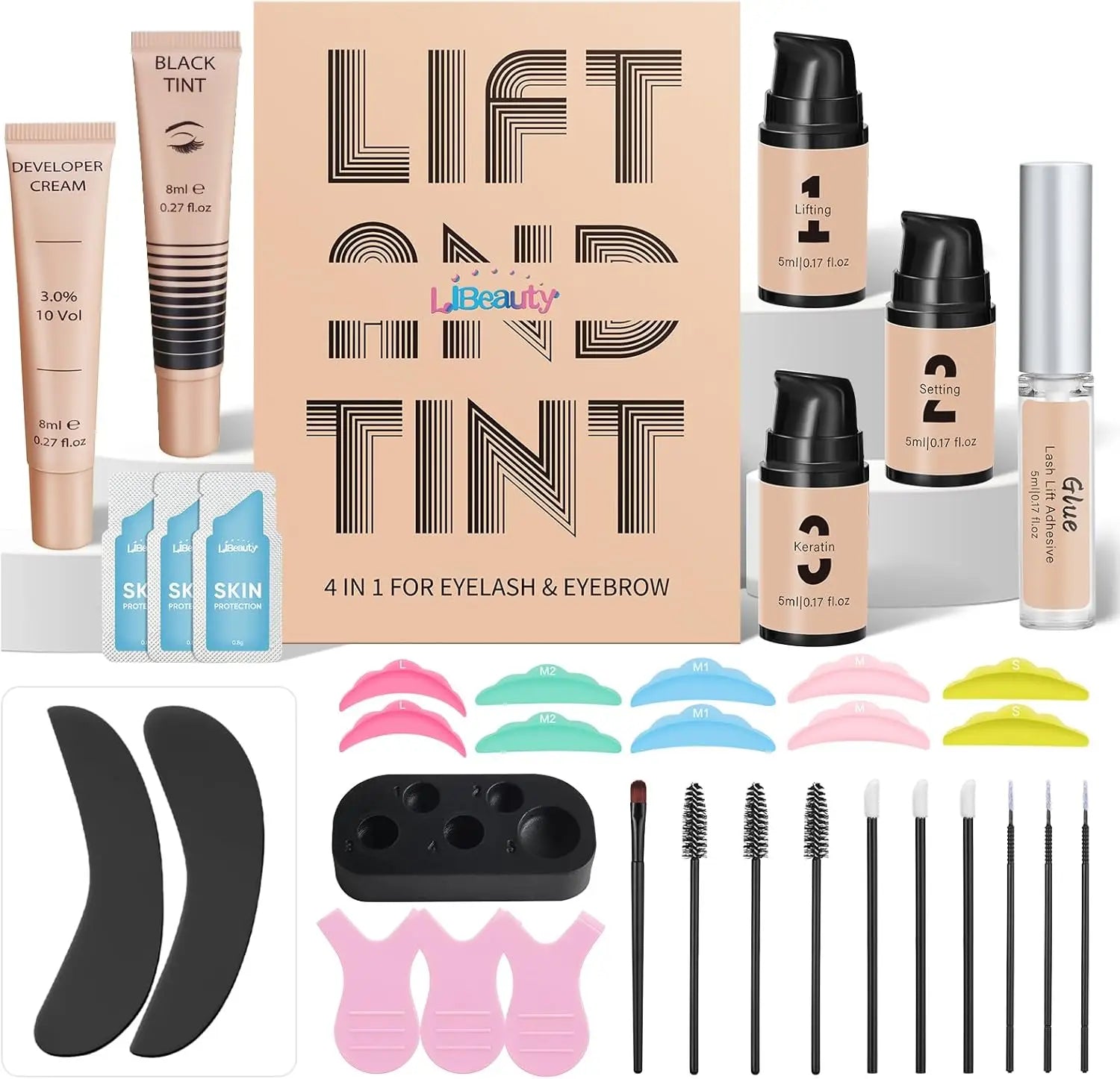Libeauty Lash Lift and Brow Lamination Kit with Black Tint