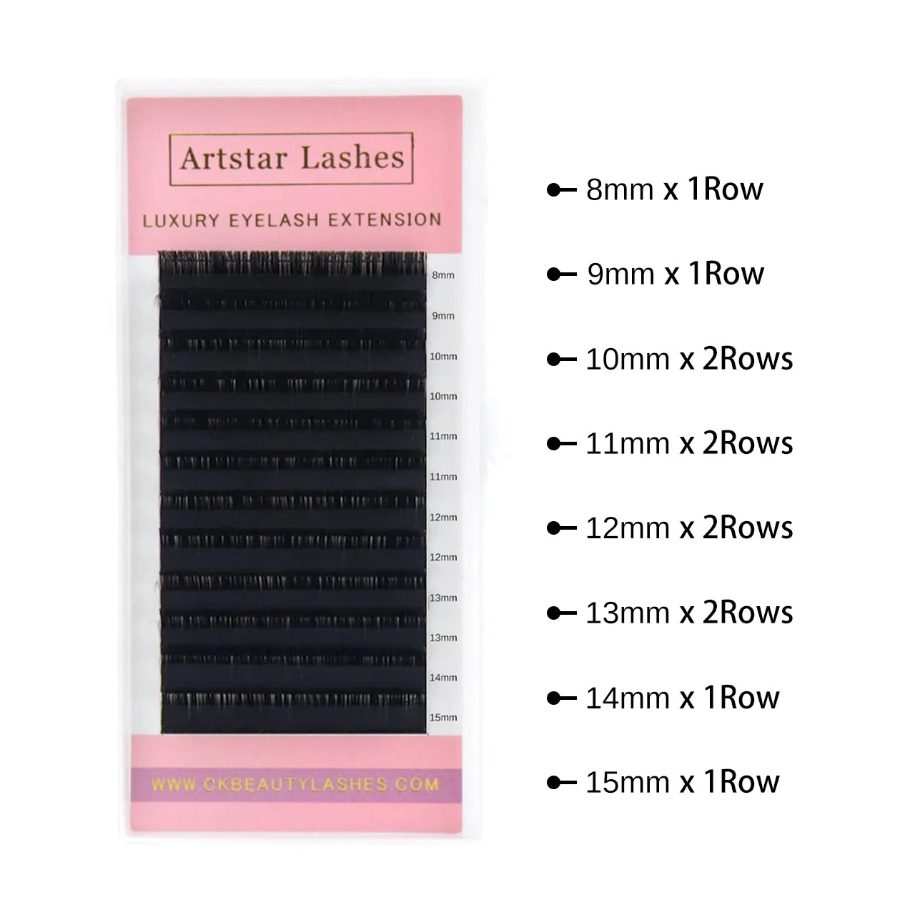 ARTSTAR 12Rows Mink False Eyelashes  Individual Natural Lash  L M Curl Matte Black Eyelash Extensions Supplies for Makeup