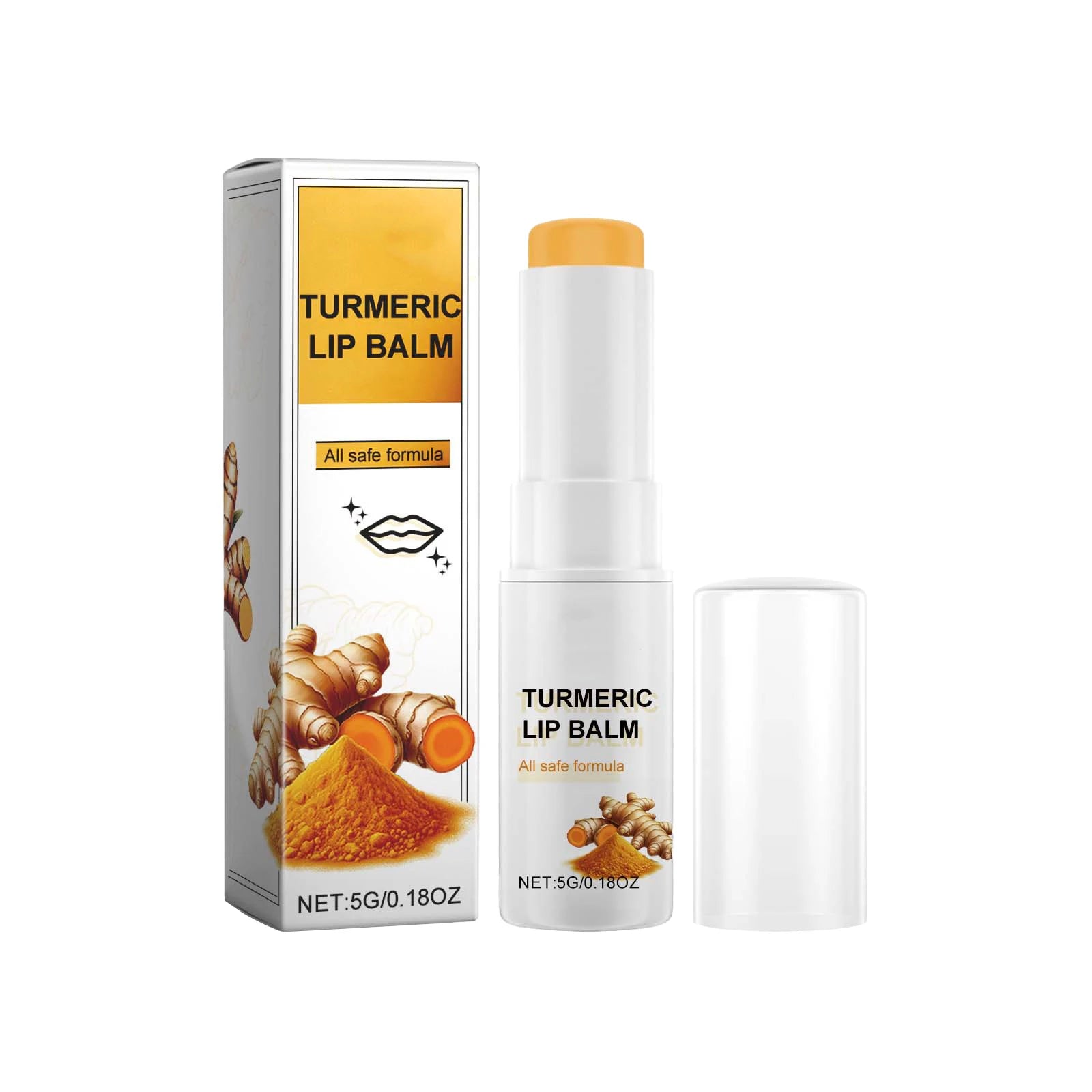 Turmeric Moisturizing Lip Balm Hydrating Protective Barrier Soothing Dry Chapped Lips Long Lasting Natural Formula Lip Care