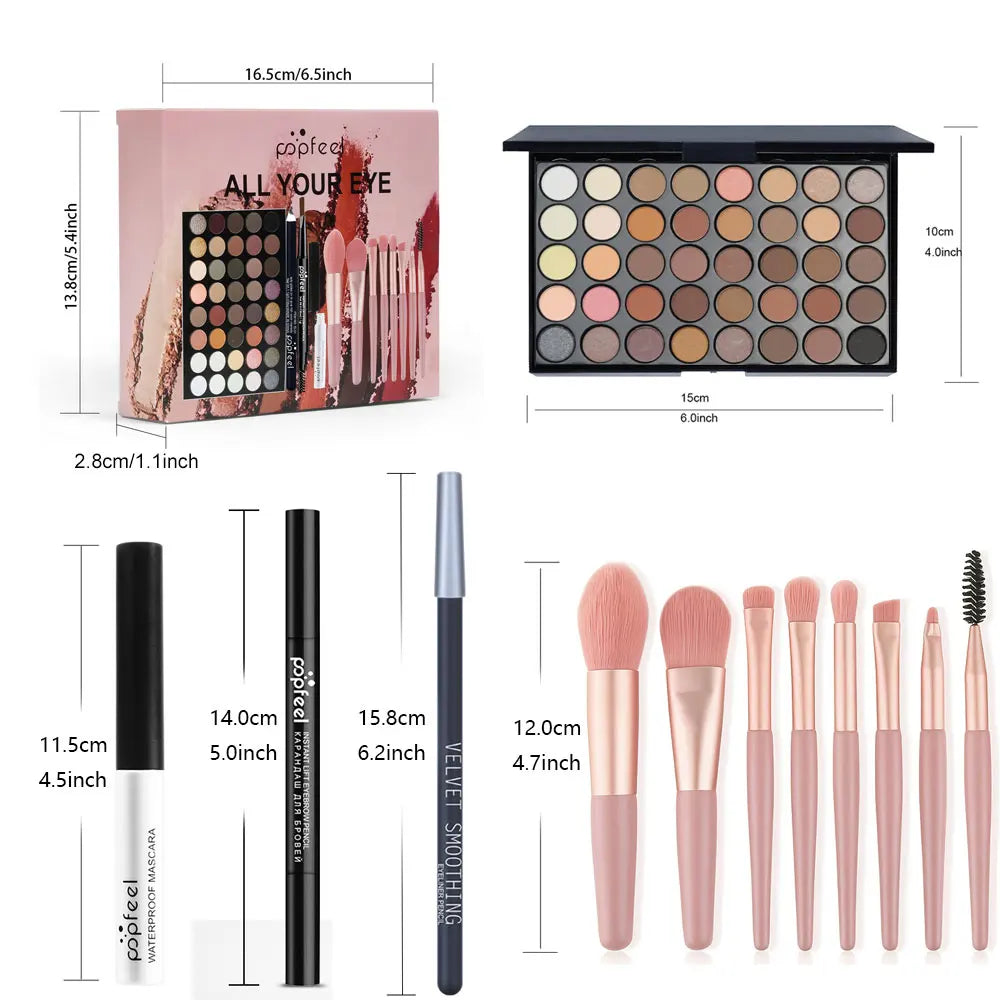 POPFEEL Complete Holiday Makeup Gift Set – Perfect Surprise for Friends and Family, Easy to Use for a Stunning Transformation.