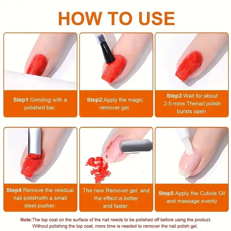 Crack-Free Nail Glue Remover, Non-Damaging Cuticle Oil, clean without damaging nails,convenient and fast,safe and non irritating