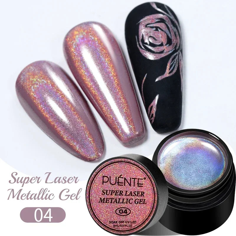 PUETNE 7.5ML Amber Moonlight Cat Magnetic Gel Nail Polish Winter Nails Jelly Glass Cat Eye Soak Off UV Semi-Permanent Varnish