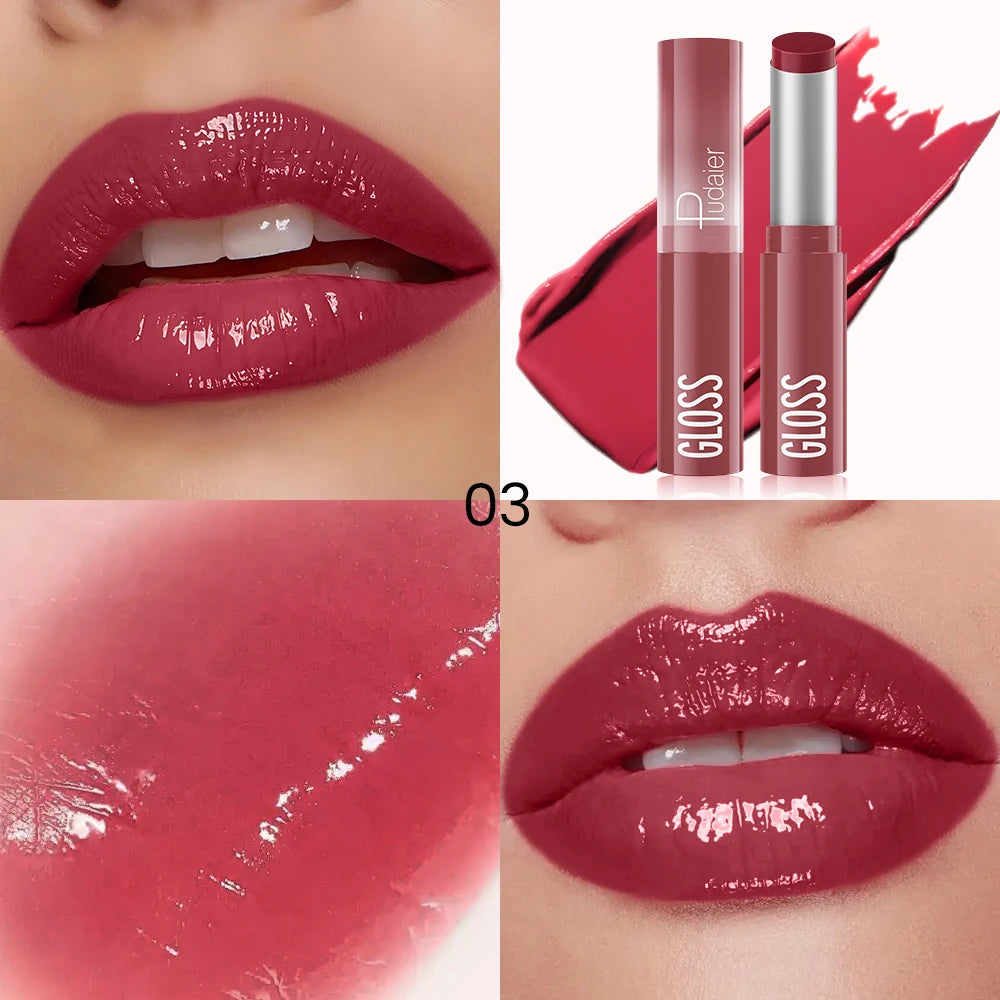 Hydrating Berry Shine Lipstick Set, Long-Lasting Plump Lip Cream, Non-Sticky & Creamy Finish, 6 Colors