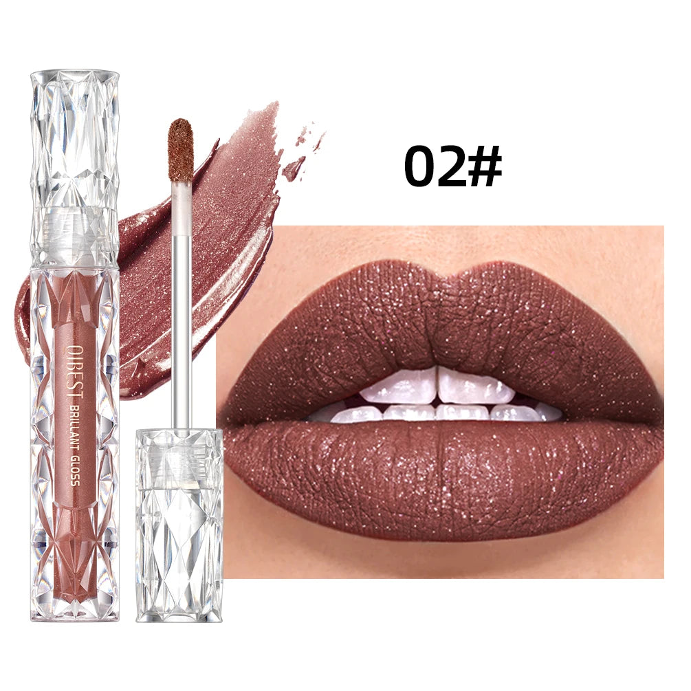 Qibest Glitter Shimmer Liquid Lipstick - Matte Waterproof Lip Gloss