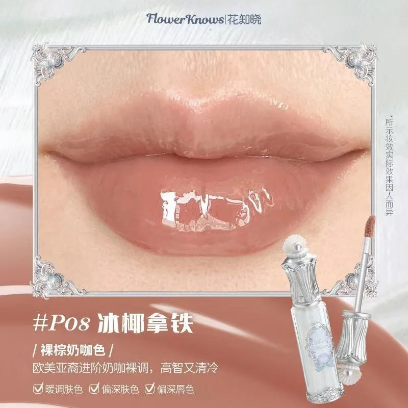Flower Know Strawberry Rococo Cloud Liquid Lipstick Cream Lip Glaze Matte Milk Tea korean Makeup Long Lasting Lipgloss