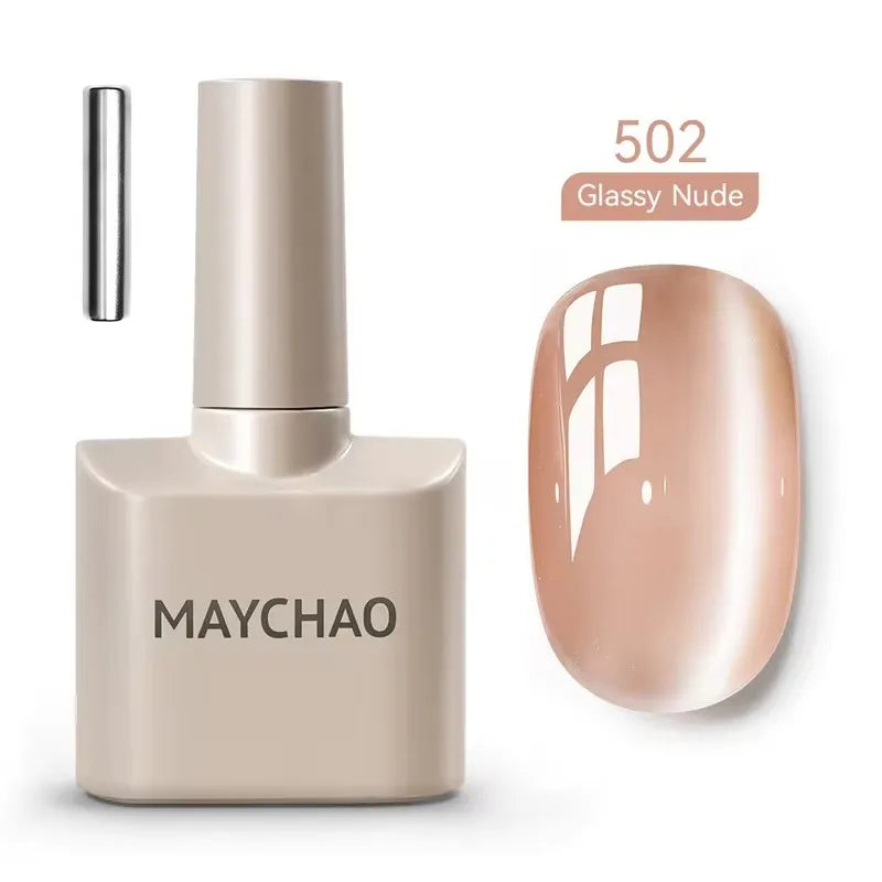 MAYCHAORomantic Galaxy Cat Eye Gel Nail Polish With Magnet Soak off UV Holographic Magnetic Rainbow Gel Polish for Nail Manicure