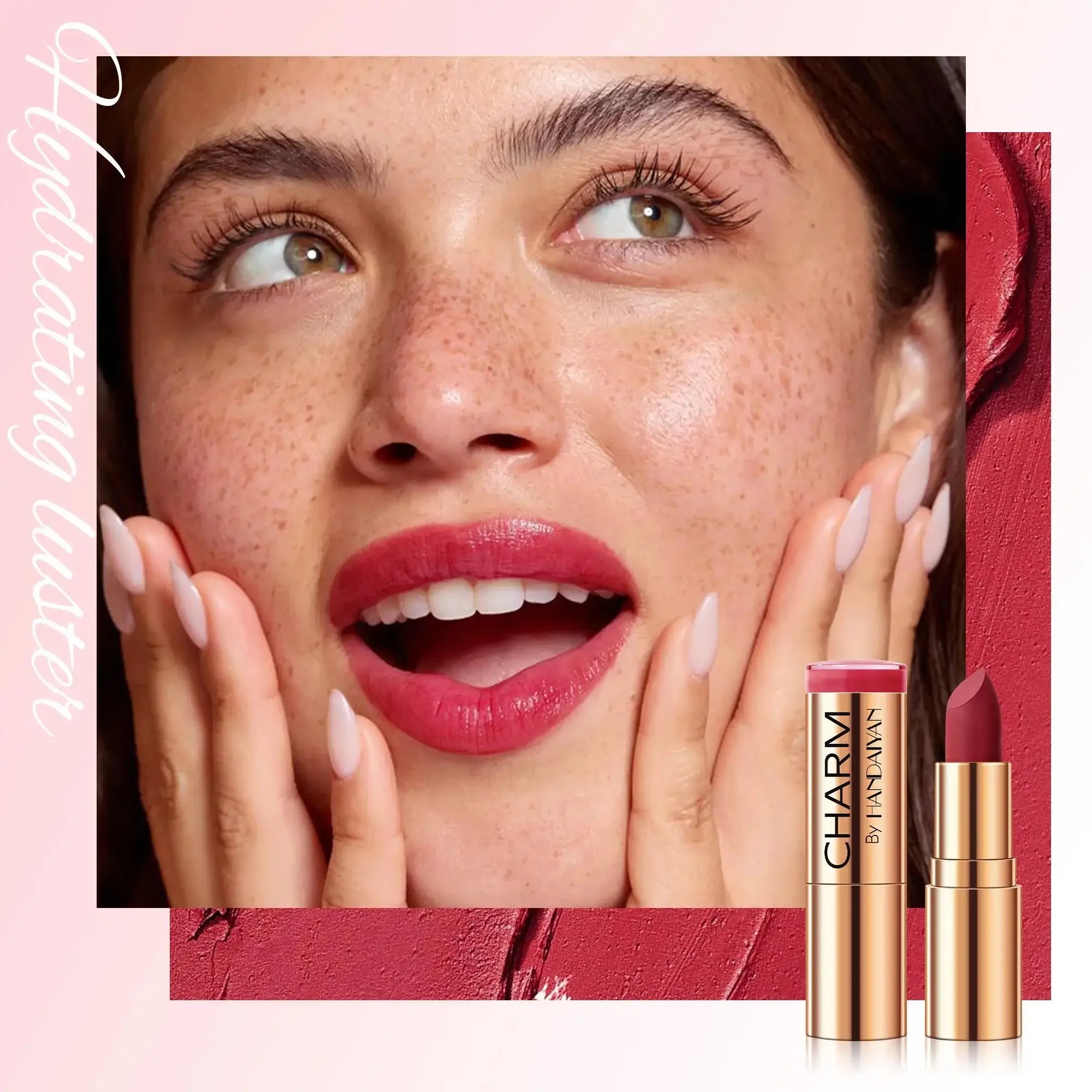 Long Lasting Moisturizing Velvet Lipstick Waterproof Non Stick Cup Creamy Nourish Cover Lip Line Glossy Golden Mud Formula