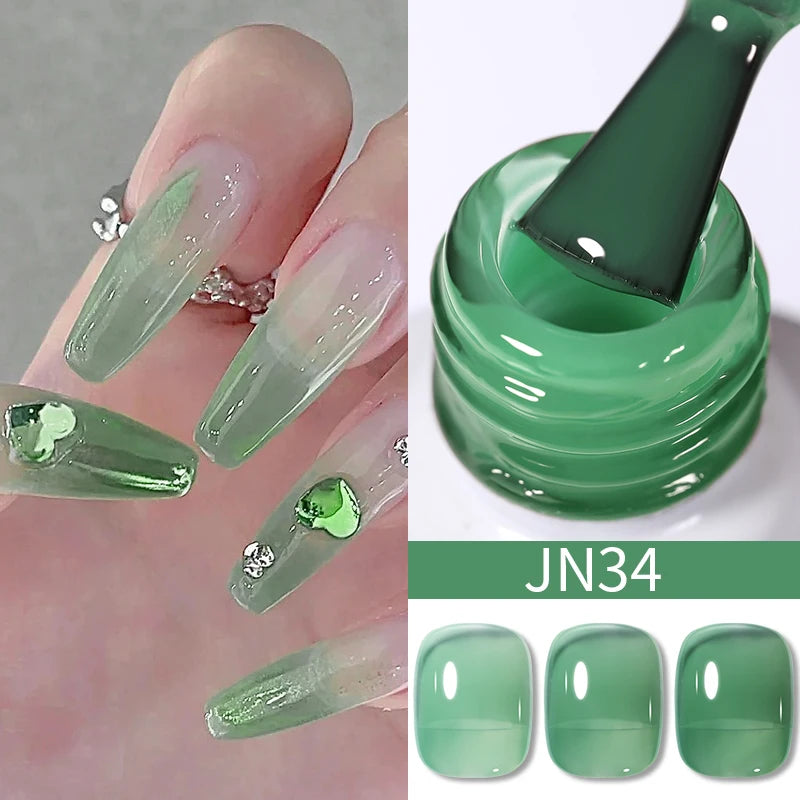 BORN PRETTY 10ml Blood Red Jelly Gel Nail Polish Halloween Nails Art Gel Polish Sheer Translucent Nail Gel for Winter Manicure