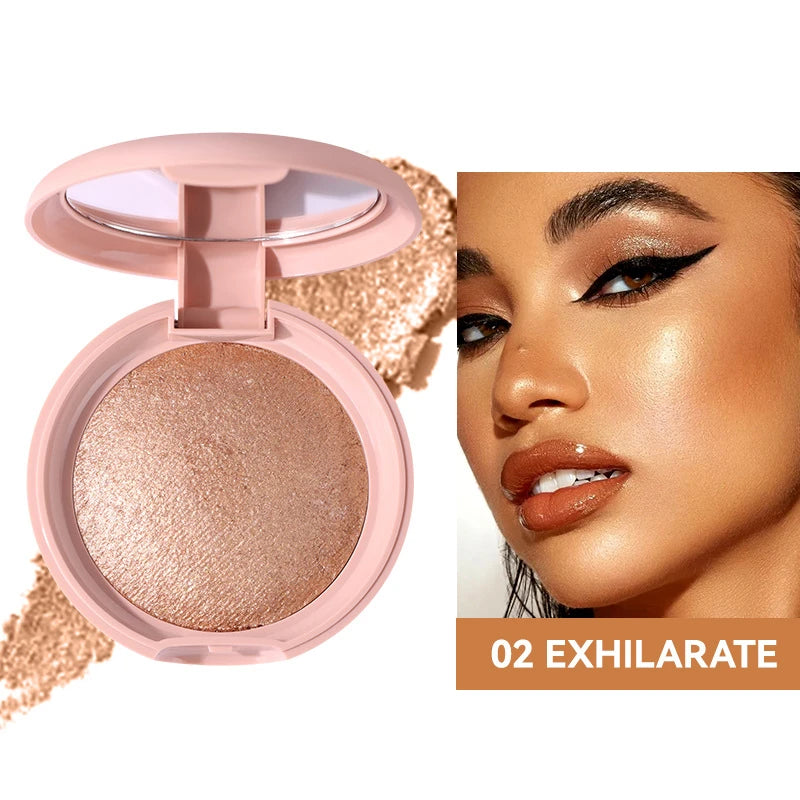 Waterproof Highlighter Powder - Long-Lasting Shimmer Glitter Face Contour Brighten Makeup for Eyes,Cheeks,Body,Hair Cosmetic