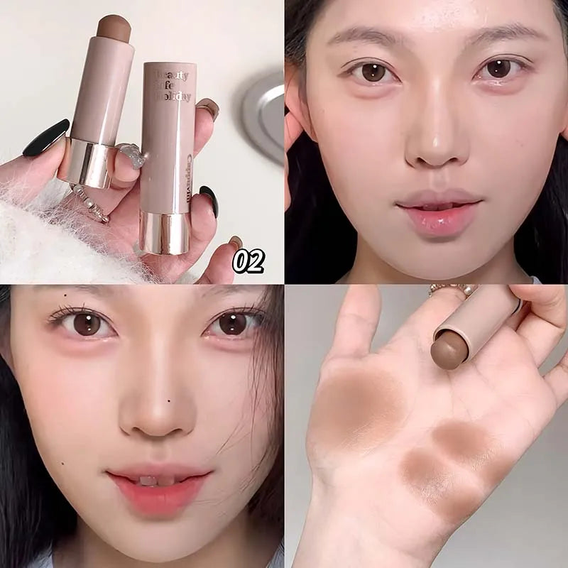 Nose Shadow Contour Stick Natural Matte Gray Coffee Nose Shadow 3D Contouring Bronzer Long Lasting Silky Shading Powder Makeup