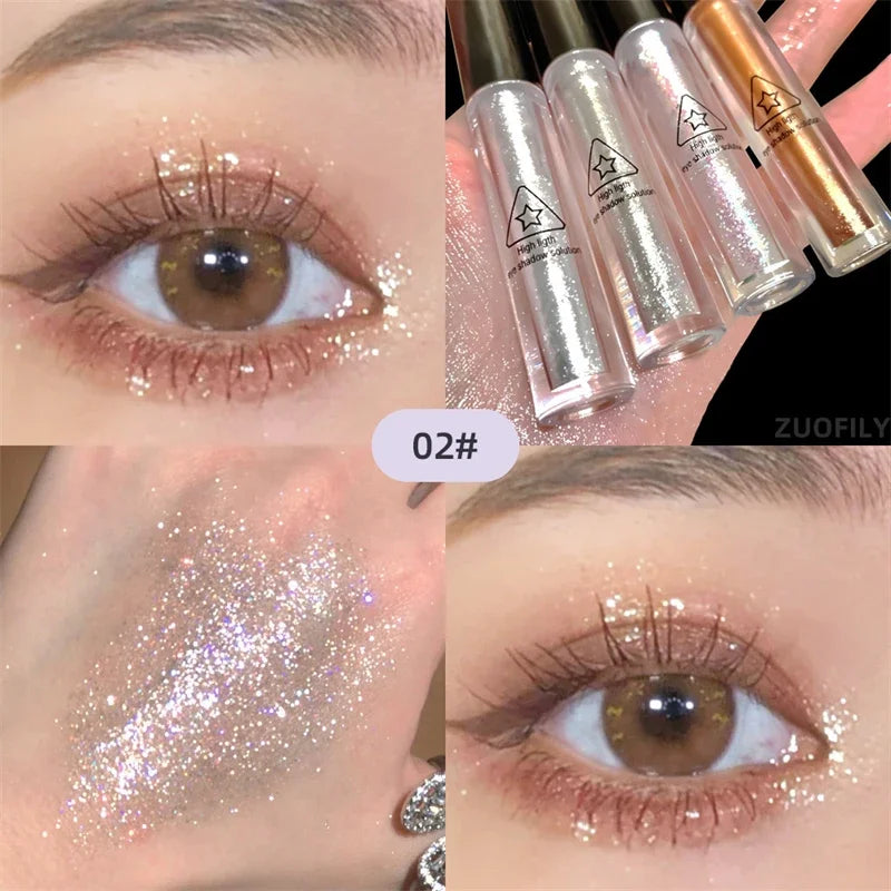 Diamond Liquid Highlight Face Glittering High Gloss Pearlescent Brighten Eye Shadow Korean Water Light Face Boost Luster Makeup