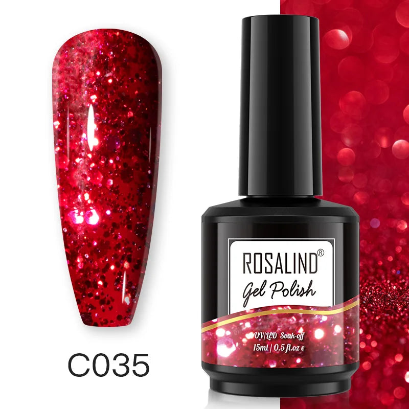 ROSALIND 7ml/15ml Summer Green Gel Nail Polish Semi Permanent Nail Art Manicure Soak Off Top Base Matt Hybrid Varnishes UV Gel