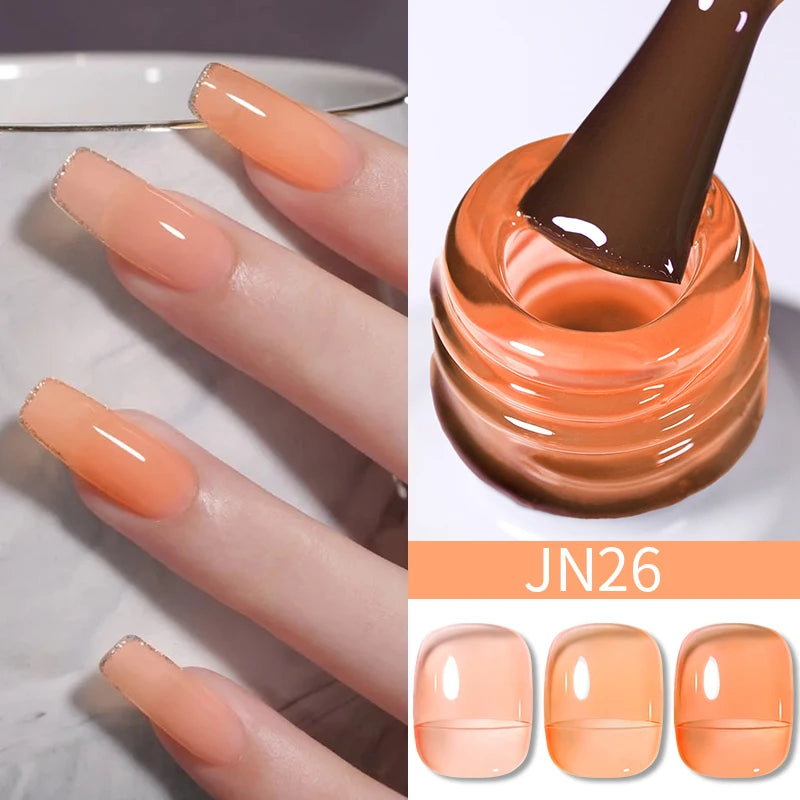 BORN PRETTY 10ml Blood Red Jelly Gel Nail Polish Halloween Nails Art Gel Polish Sheer Translucent Nail Gel for Winter Manicure