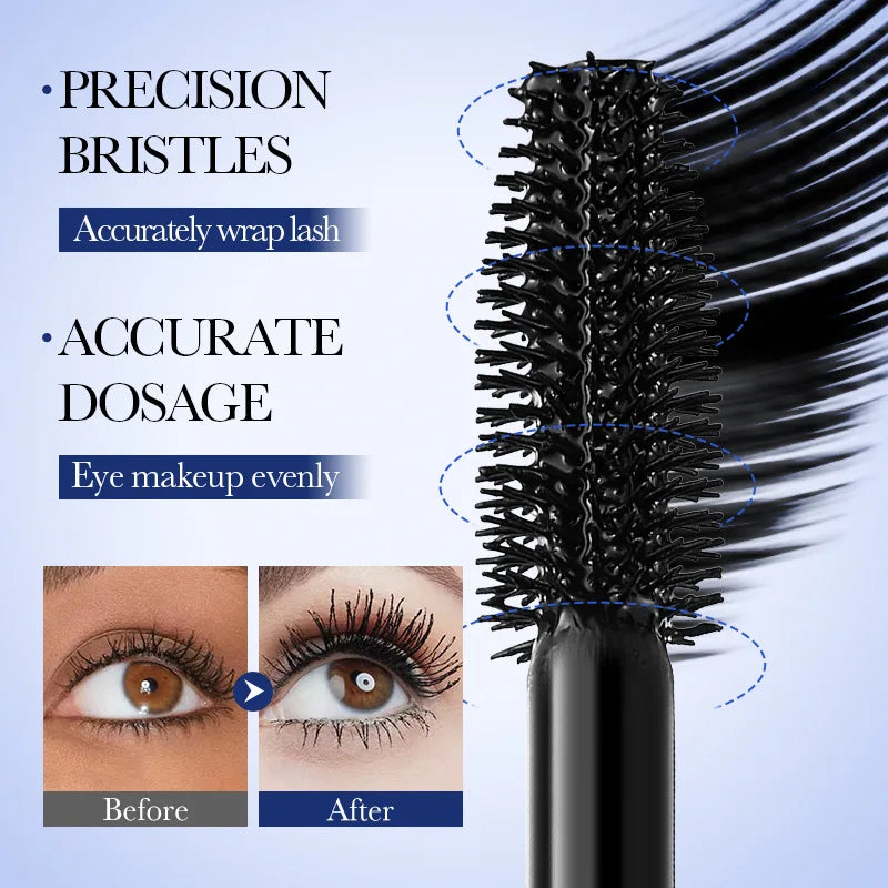 5D Silk Fiber Waterproof Mascara - Black Lengthening & Volumizing