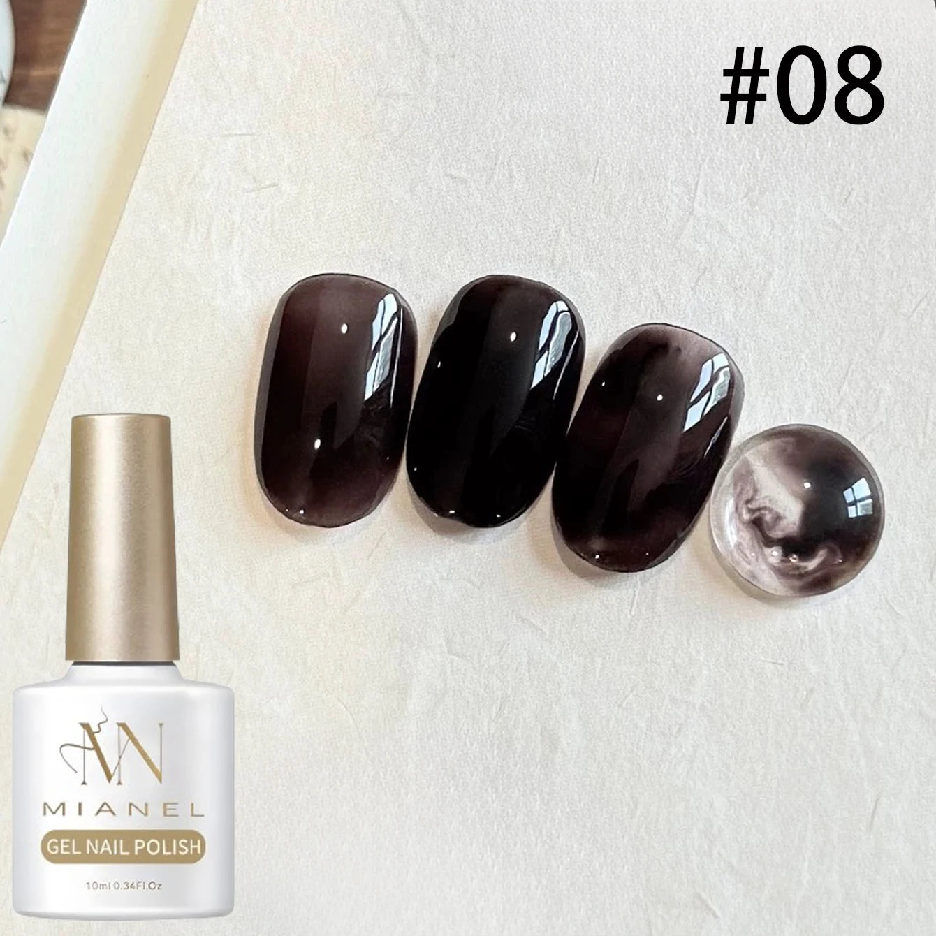 MIANEL 10ML Brown Amber Series Jelly Gel Nail Polish 2026 New Popular Ice Clear Caramel Nail Polish Black Nails 1-6pcs