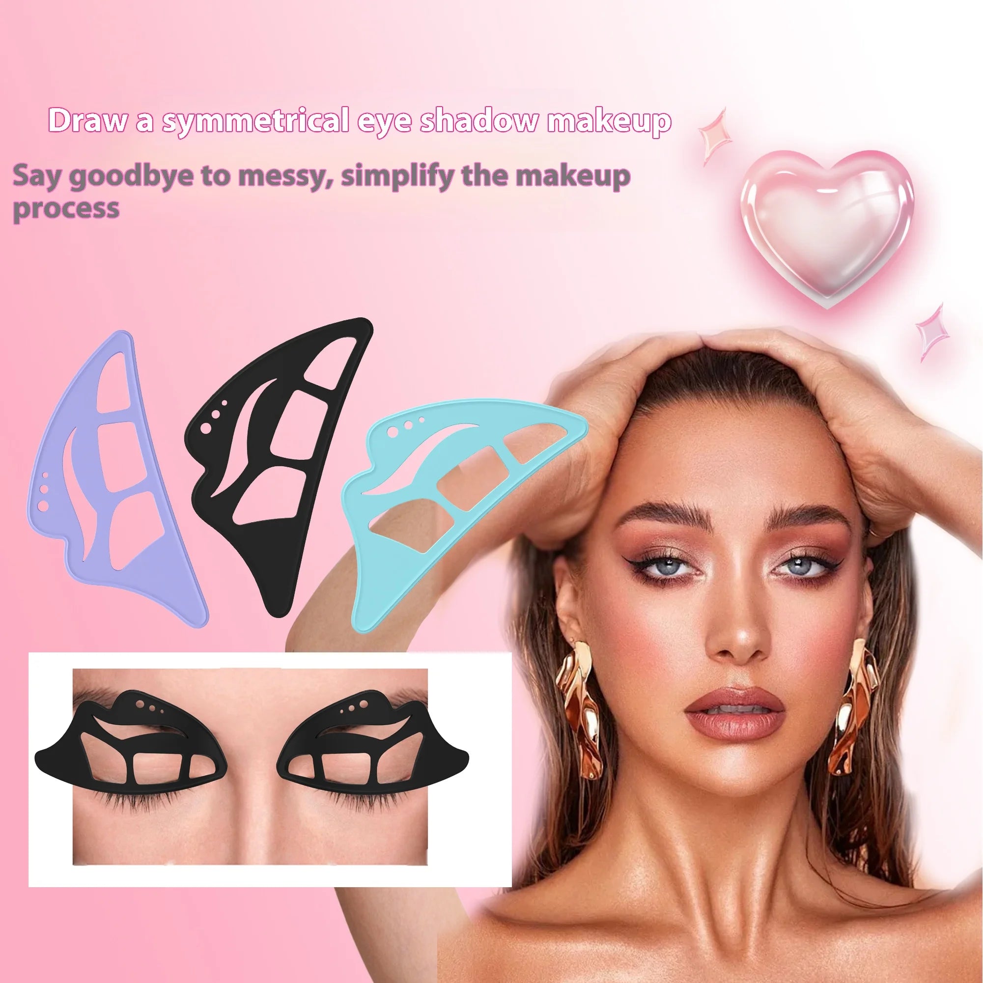 1-3PCs Female Eye Shadow Tool Multi-function Quick Eye Makeup Template Universal Eye Shadow Makeup Tool Suitable For Beginners