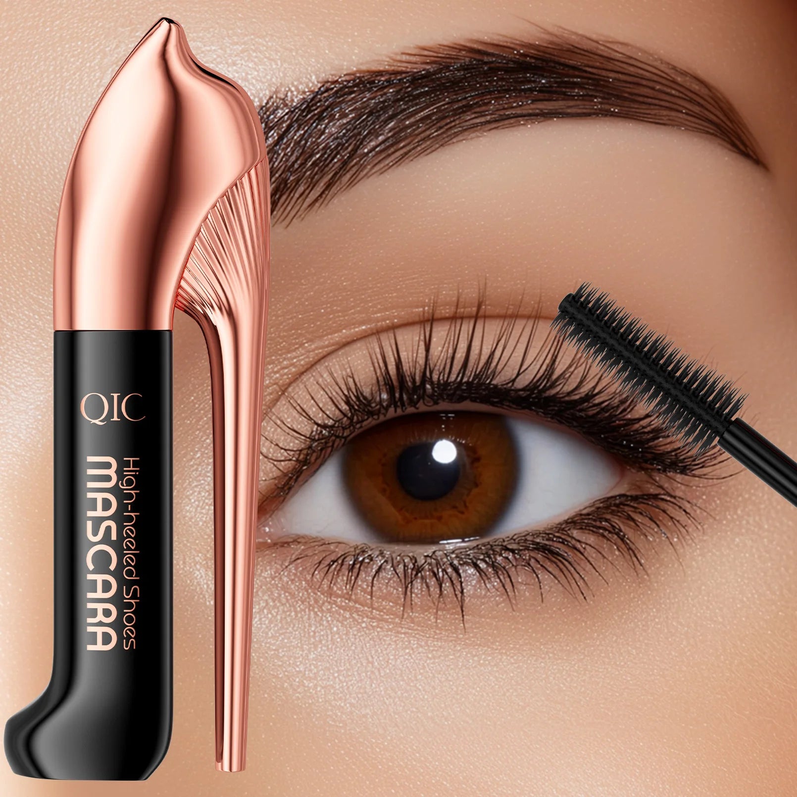 QIC High-heeled Shoes 3D Fiber Mascara - Waterproof Black