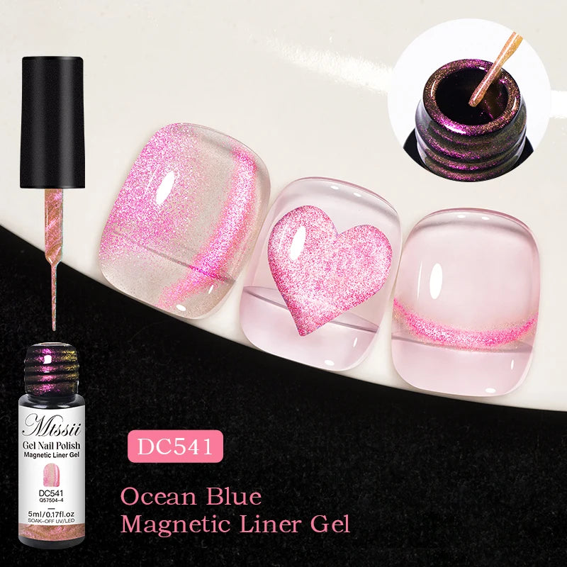 7ML Ice Transparent Glass Bead Moonlight Cat Eye Magnet Gel Nail Polish Jelly Ultra Shine Glitter Semi Permanent Soak Off UV Gel
