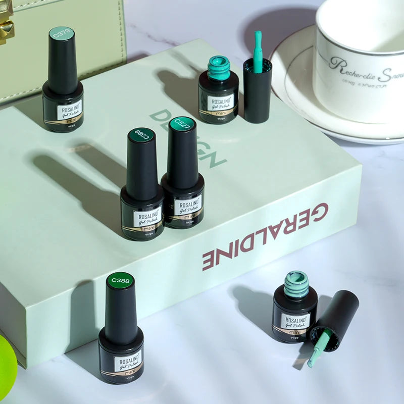 ROSALIND 7ml/15ml Summer Green Gel Nail Polish Semi Permanent Nail Art Manicure Soak Off Top Base Matt Hybrid Varnishes UV Gel