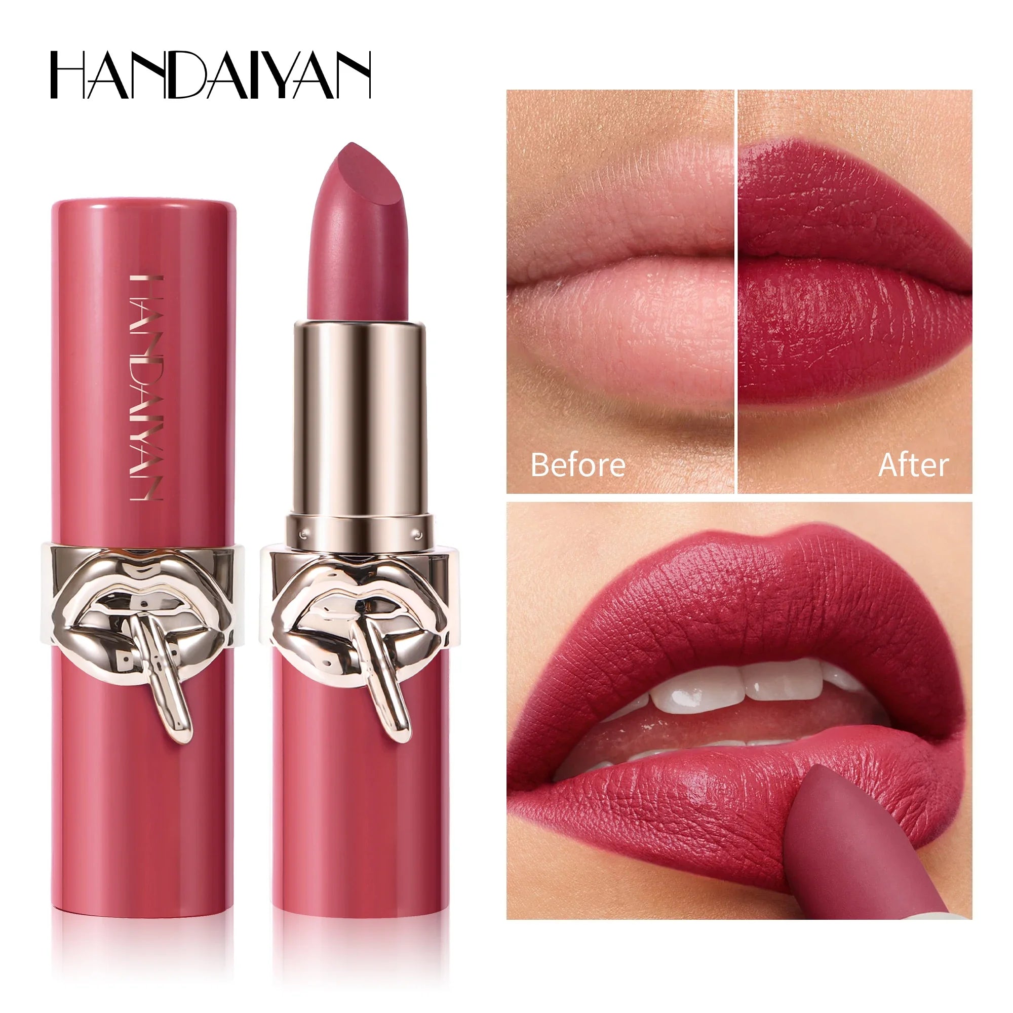 Creamy Velvet Lipstick Moisturizing Long Lasting Waterproof Non Stick Cup Rich Color 6 Shades Smooth Lip Makeup For Women