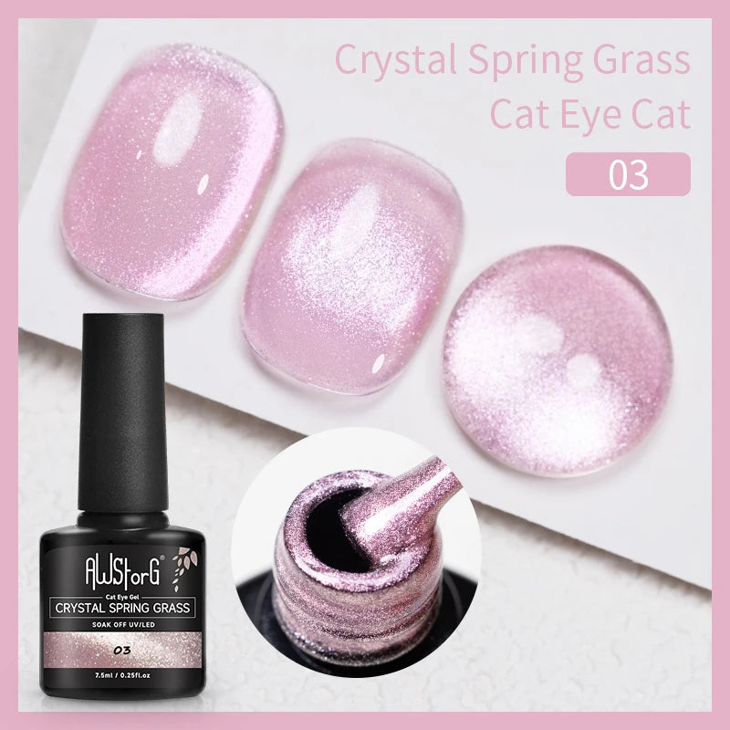 AWStorG 7.5ml Crimson Velvet Cat Eye Magnetic Gel Nail Polish Shiny Ruby Red Cat Eye Gel Soak Off UV Semi-Permanent Nail Art