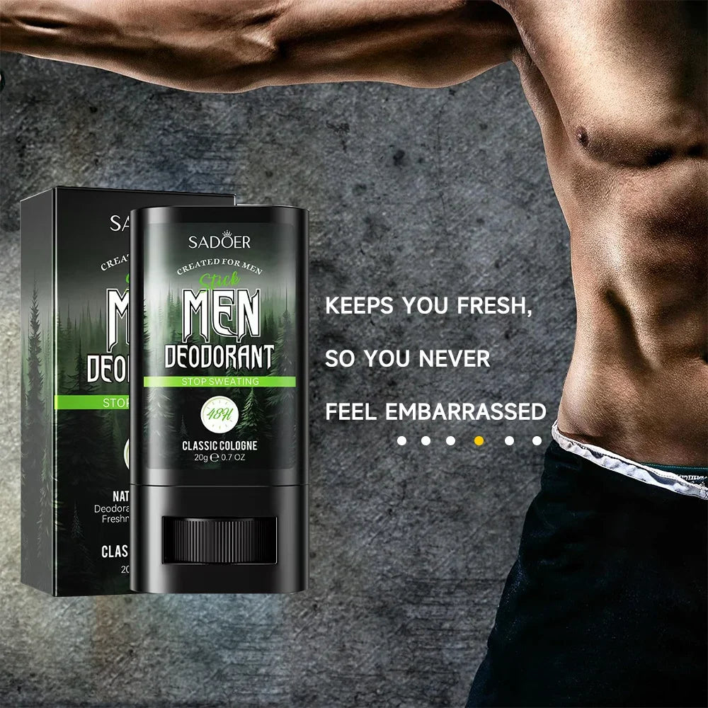 Men Sandalwood Deodorant Stick Anti Sweating Keep Drying Lasting Fragrance Remove Armpit Odor Underarm Refresh Sticks Refresh