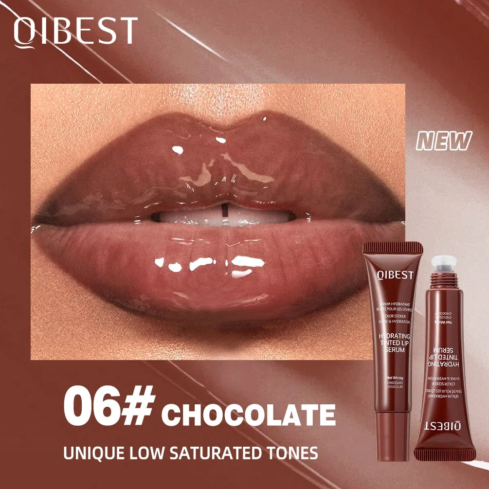 QIBEST Watery Crystal Clear Jelly Lip Oil Lip Balm Moisturizing Smoothing Lip Lines Jelly Pout Lip Gloss Glass Tinted Lip Glaze