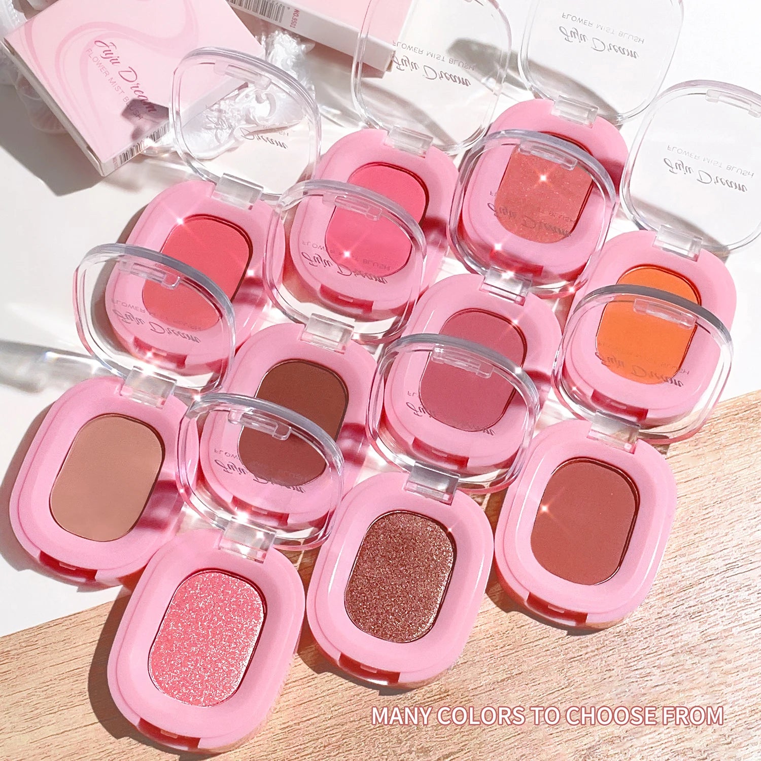 Monochrome flower mist blush powder fine matte brightens rouge natural nude powder pink trimming blush