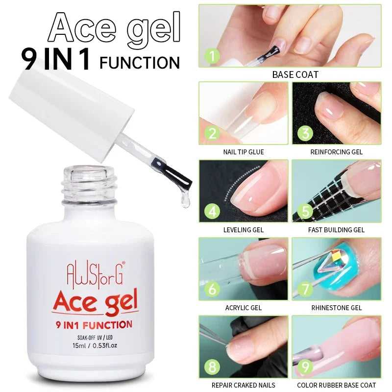 AWStorG 15ML Magic Remover  Fast Nail Gel Polish Clean UV Soak Off Semi Permanent Varnish Nail Art Removal Tools Manicur