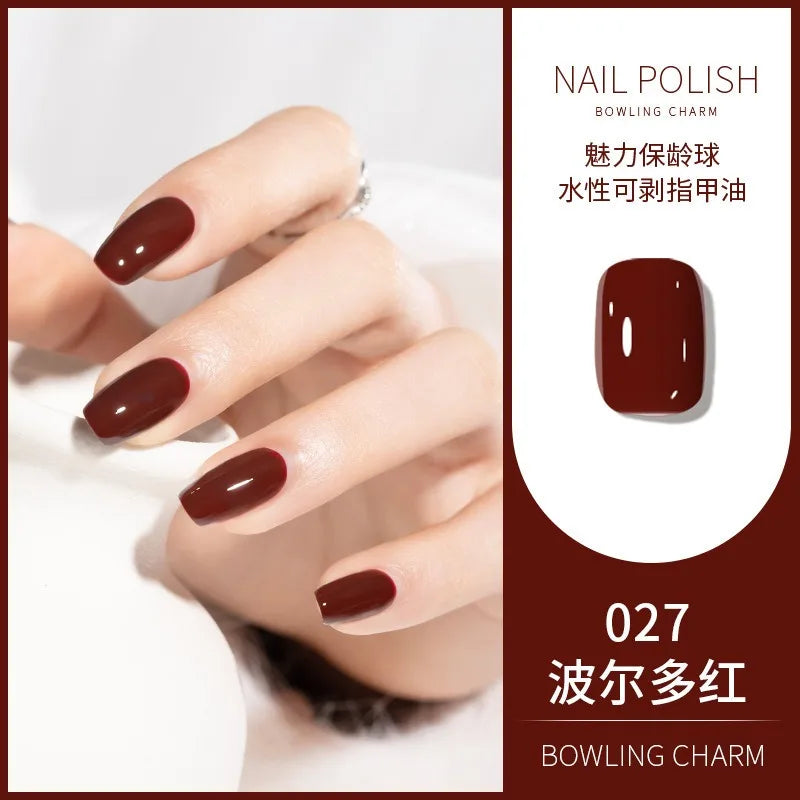 40 Colors New Nail Polish for Summer Water-based Quick Drying Tearable Nail Art Semipermanent Monochrome No Baking Lamp Varnish