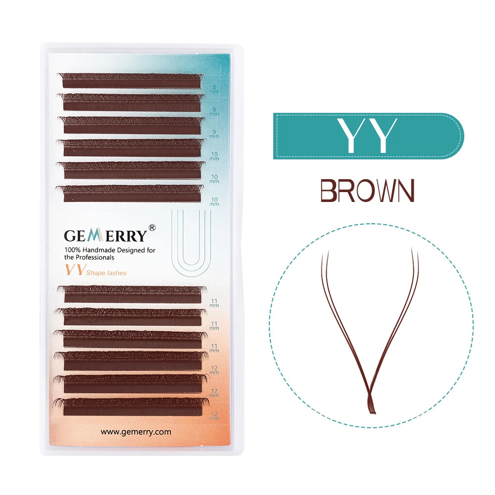 Gemerry YY Shaped Eyelash 3D 4D 5D 6D 8D Premade Fans Eyelash Extension W Shape Brazilian Volume Bloom Lashes Salons Makeup
