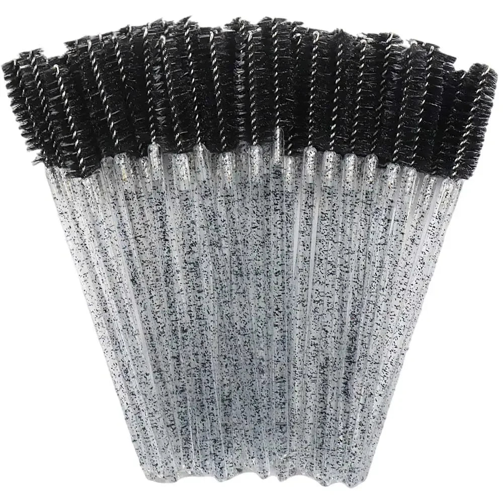 50Pcs Makeup Eyelash Brushes Disposable Crystal Eyebrow brush Diamond Handle Mascara Wand Applicator Lashes Extension Tools