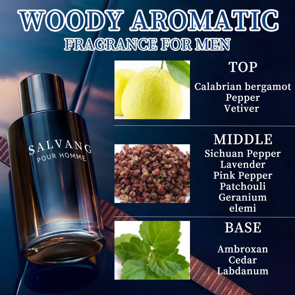 3.4 Oz Men's Eau De Toilette Spray, Long-Lasting Perfume, Calabria, Lemon, Pepper And Vetiver, Very Suitable For Dating
