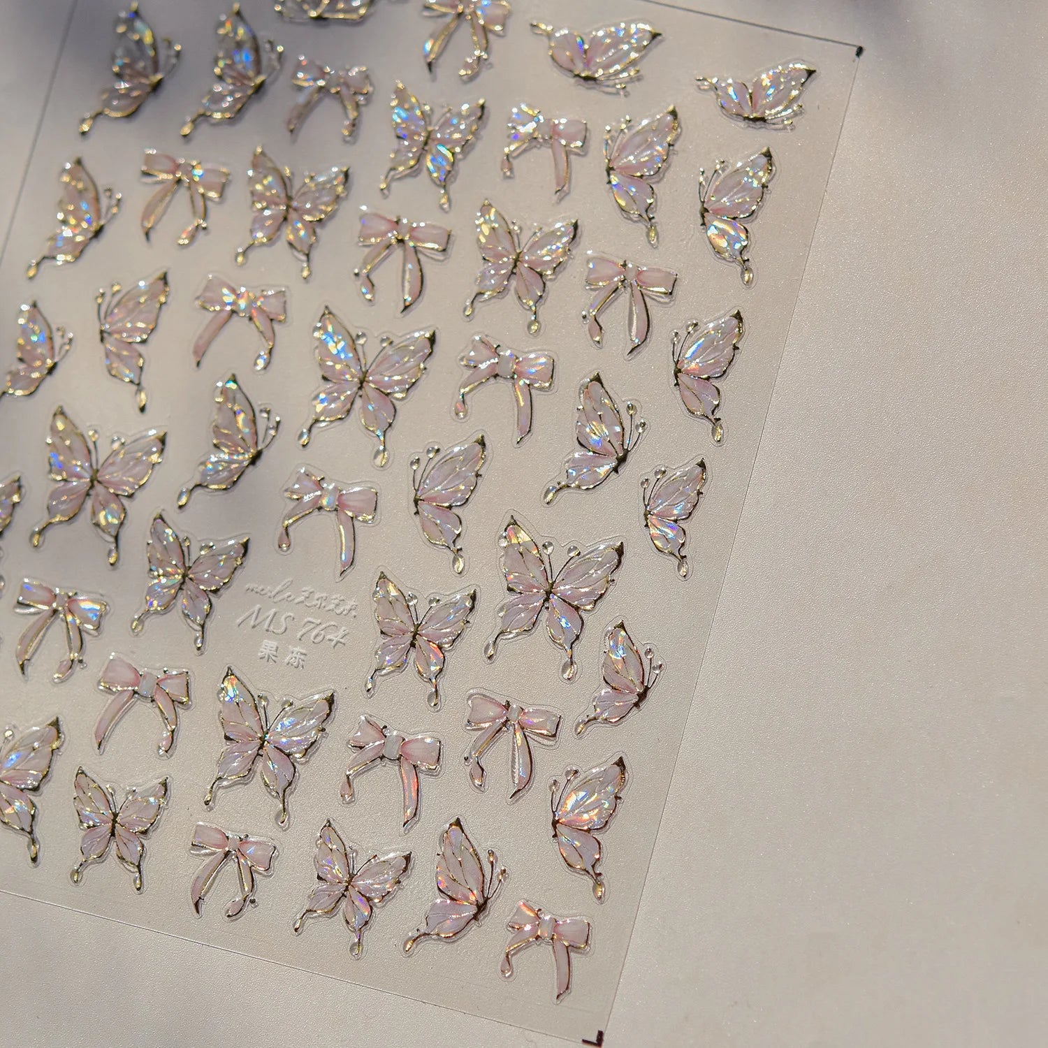 Jelly Butterfly 5D Nail Art Sticker Rhinestone Crystal Charming Shiny Insect Animals DIY Self Adhesive Decoration Manicure Decal