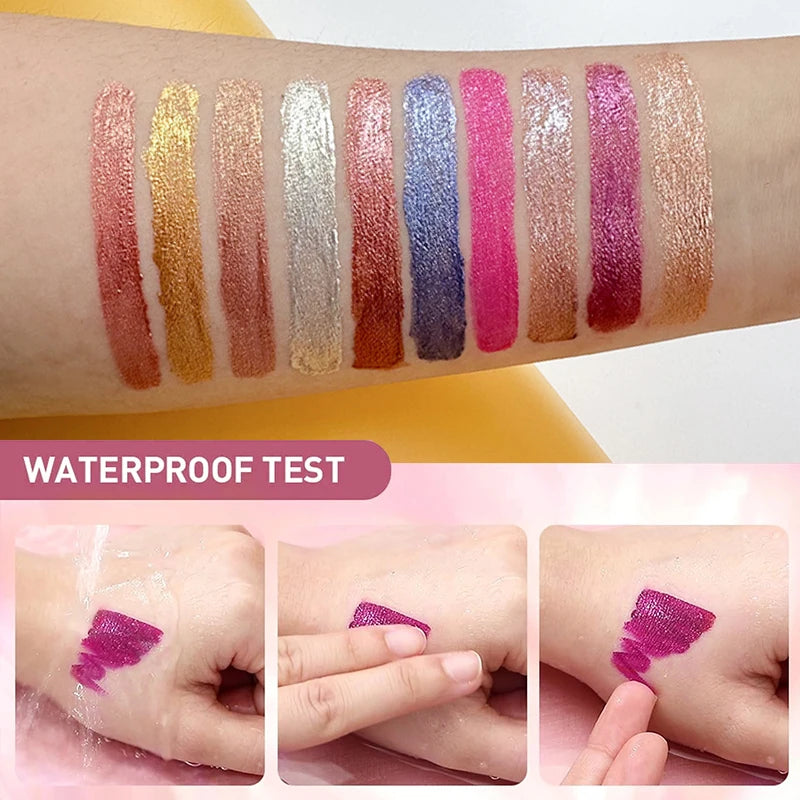 10 Colors Diamond Shimmer Glitter Lip Gloss Waterproof Matte Glitter Liquid Lipstick Diamond Pearl Colour Lip Gloss Sexy Make Up