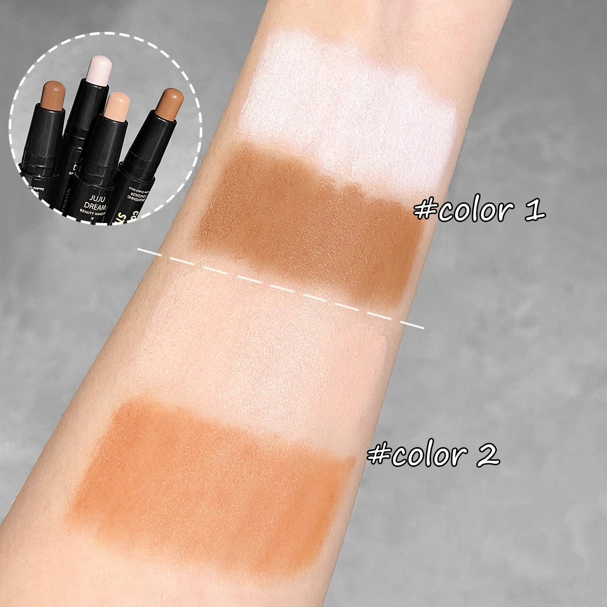 Dual-ended highlighter wand 2-in-1 concealer pen natural three-dimensional shadow wand
