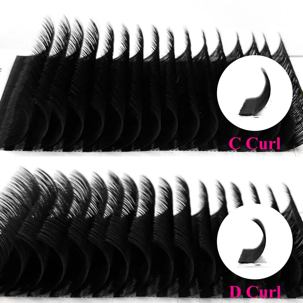 Abonnie Classic Eyelashes Extension Fluffy Individual Lashes Extensions Supplies Dark Black Cilia All Size False Eyelash