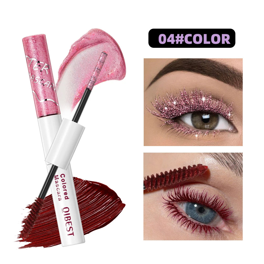 Qibest Double Ended Diamond Glitter Mascara - Waterproof 4D Fiber