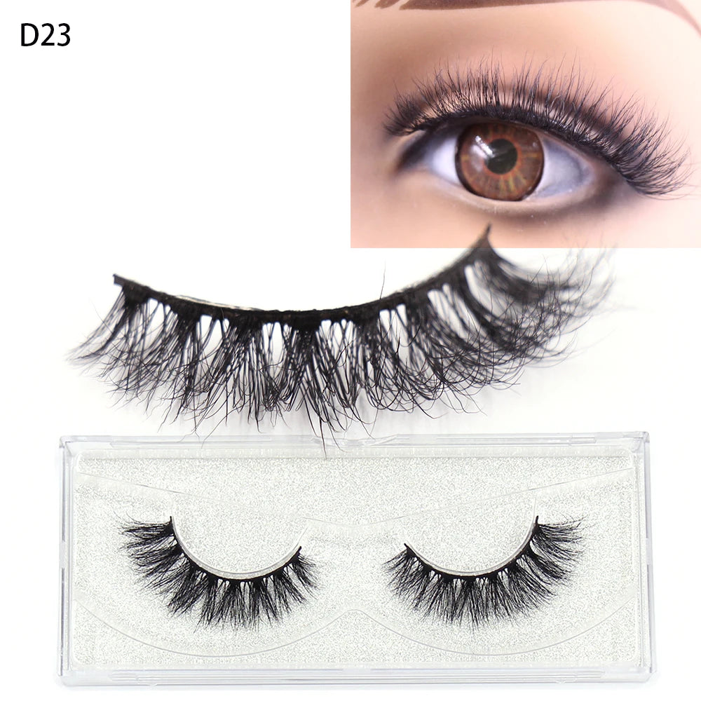 LEHUAMAO 5D Mink Hair False Eyelashes Wispy Cross Natural Mink Lashes Fluffy Eyelash Extension Tools Makeup Handmade Eye lashes
