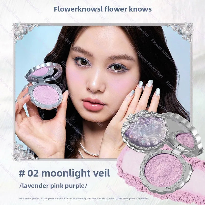 Flower Knows Blusher Butterfly Cloud Collar Collection Rouge Box Duo Blush For Dark Skin Peach Makeup For Cheeks Matte Finish