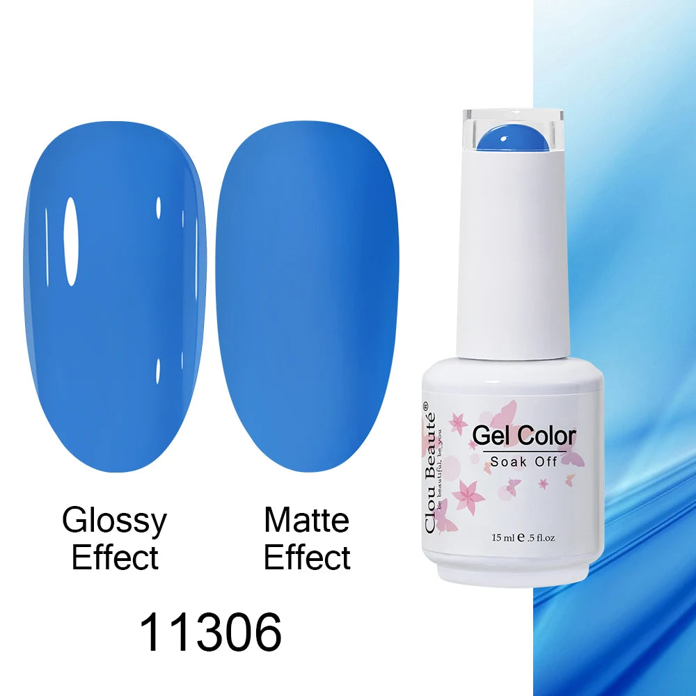 Clou Beaute Royal Blue Color Winter Trendy Semi Permanent Nail Art Manicure Varnishes Gel Nail Polish Hybrid Base Gel Top Coat