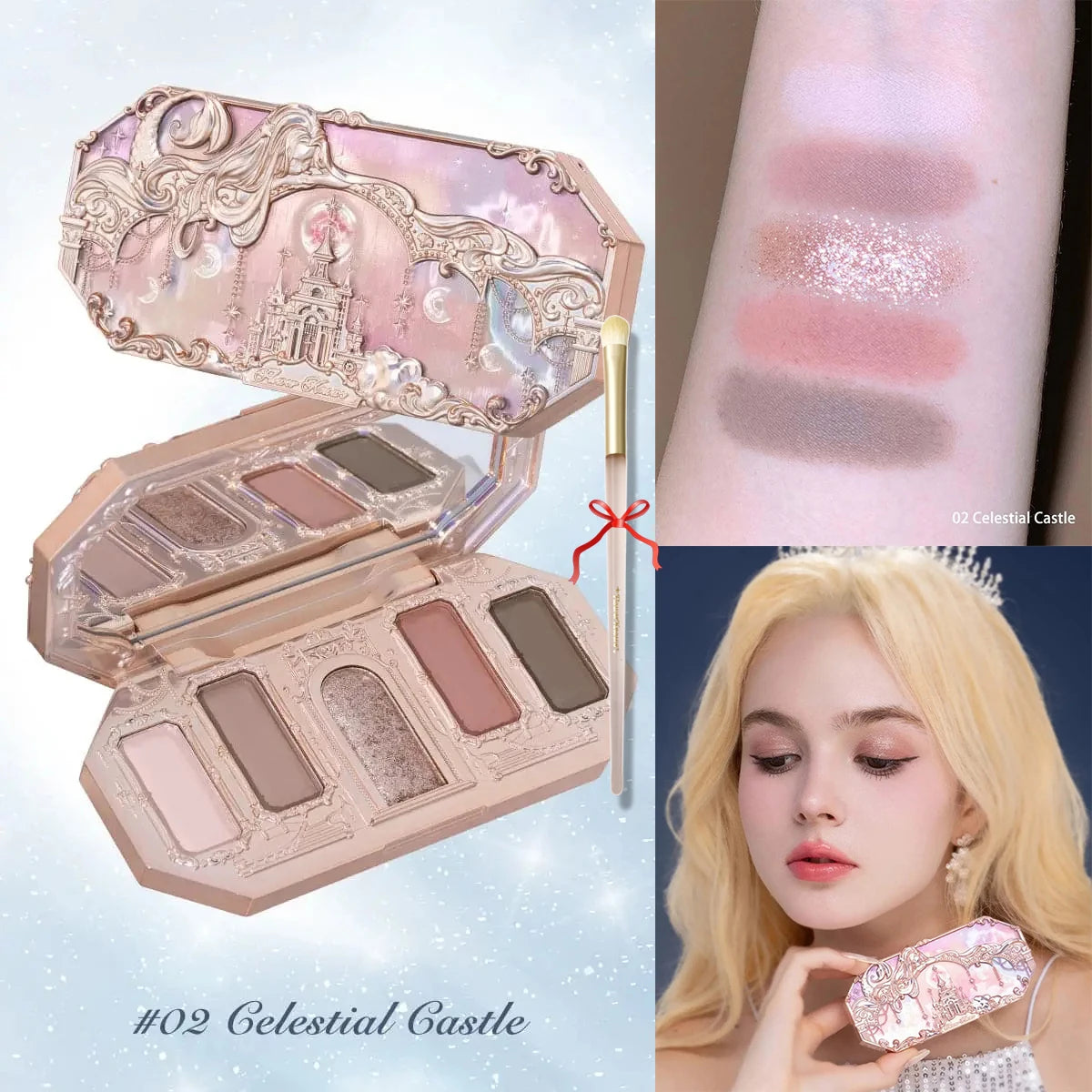 Flower Knows Swan Ballet 6-Color Eyeshadow Palette