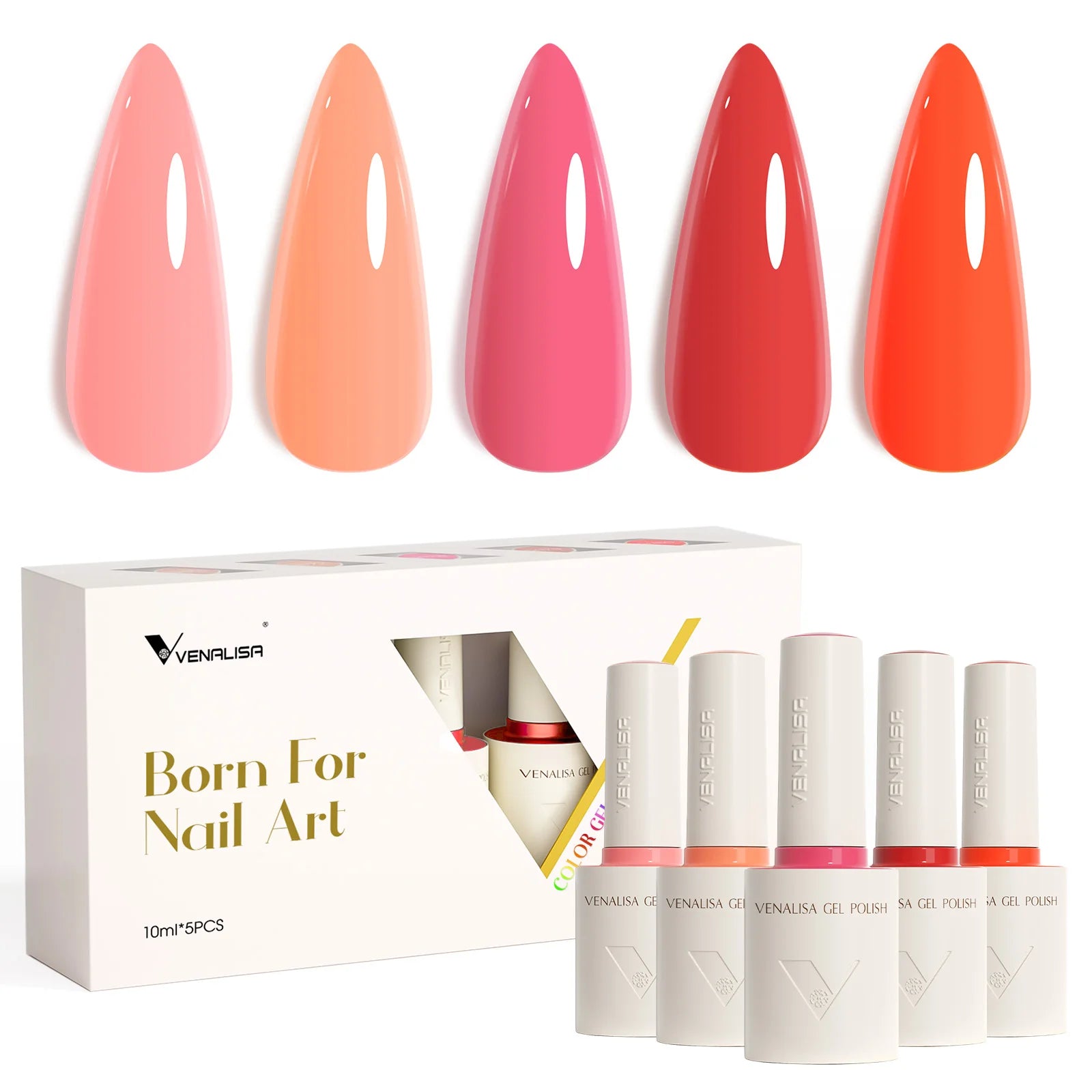 5pcs/kit Venalisa Color Gel Nail Polish Set Hema Free Soak Off UV LED Nail Gel Polish 10ml Combo TPO FREE HEMA FREE Gel Kit