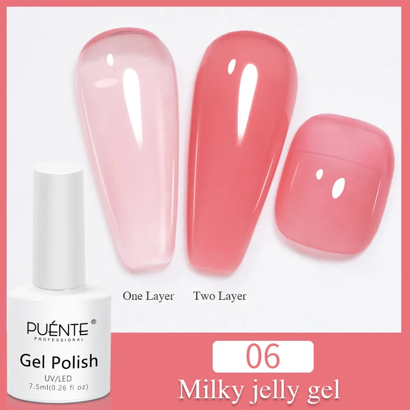 PUENTE 7.5ML Nude Shade Ceramic Cat Eye Gel Nail Polish Shiny Moonlight Cat Eye Gel Soak Off UV Semi-Permanent Nail Art Varnish