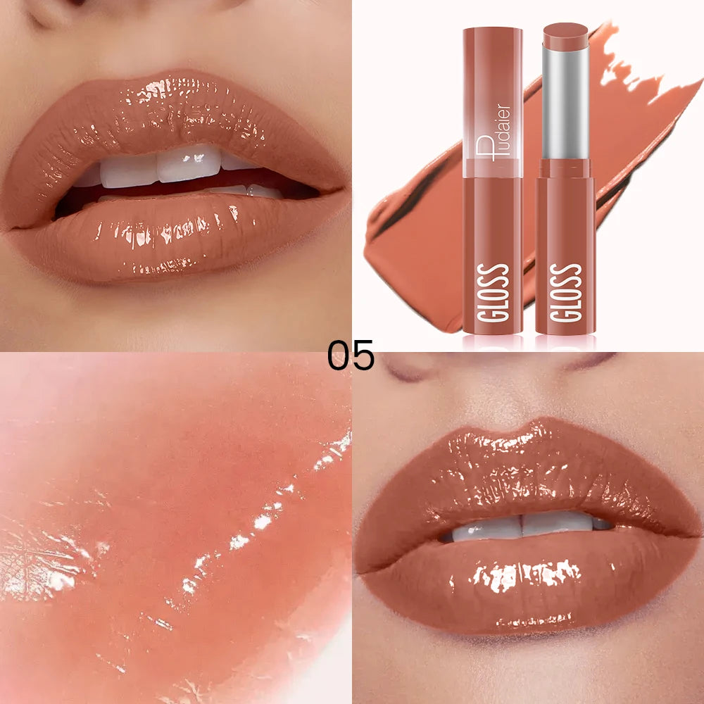 Hydrating Berry Shine Lipstick Set, Long-Lasting Plump Lip Cream, Non-Sticky & Creamy Finish, 6 Colors