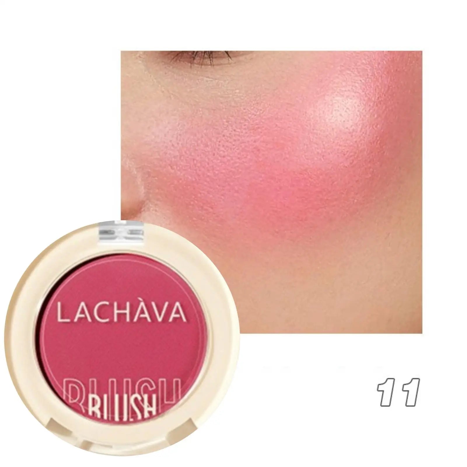 1PC Monochrome Blush Palette, Low Saturation Powder, Matte Effect, Pink/red, Long-lasting, Suitable for Date and Daily Needs